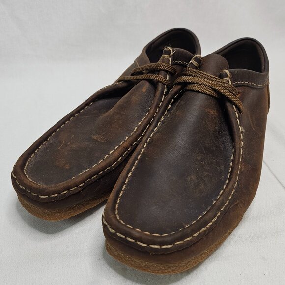 NEW - Clarks Shacre II Run Brown Oxford Casual Moc Toe Shoes Men's Size 10M - Picture 1 of 10